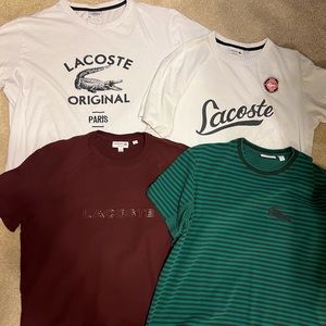 Lacoste lot of 4 Tee Shirts size 3XL & 4XL.